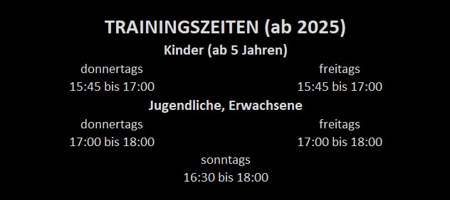 Trainingszeiten